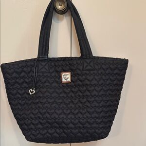 Black Quilted Tote Bag